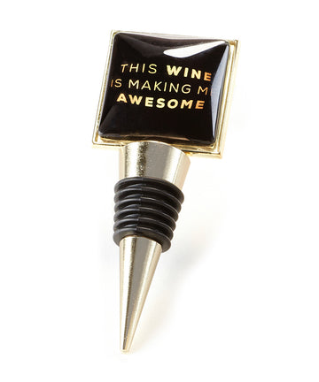Wine Glass & Bottle Stopper Set, THIS WINE